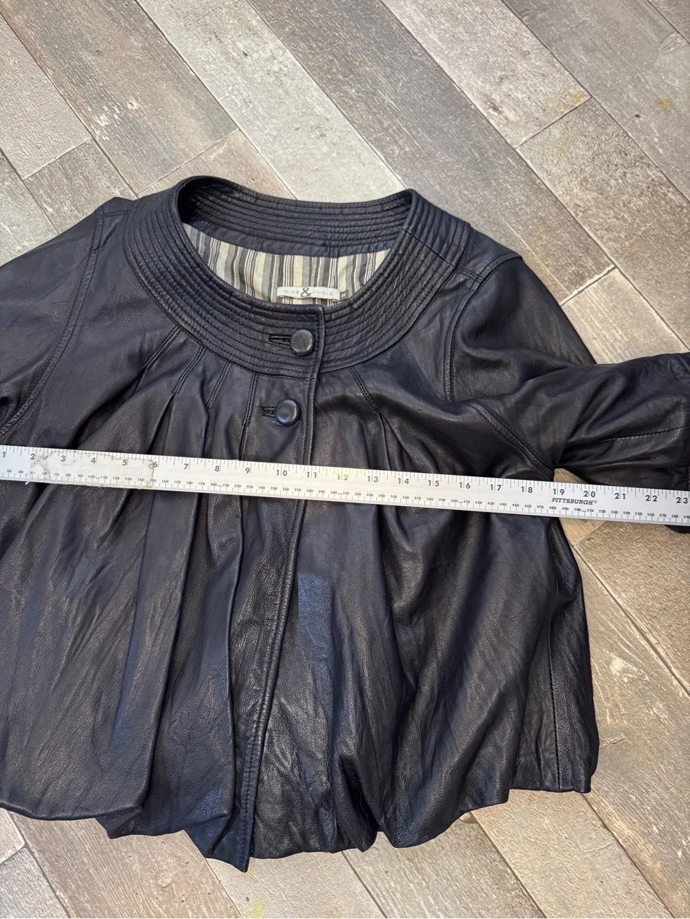 Mike & Chris Black Short-Sleeve Leather Jacket 90’s Y2K Gilmore girls - Picture 3 of 9